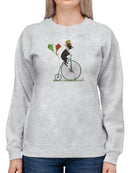 Terrier On Penny Farthing. Sweatshirt -Fab Funky Designs