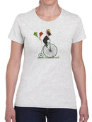 Boston Terrier On Penny Farthing T-shirt -Fab Funky Designs