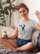 Boston Terrier On Penny Farthing T-shirt -Fab Funky Designs