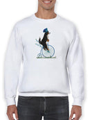 Bernese On Penny Farthing. Sweatshirt -Fab Funky Designs