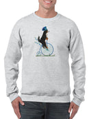 Bernese On Penny Farthing. Sweatshirt -Fab Funky Designs