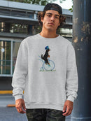Bernese On Penny Farthing. Sweatshirt -Fab Funky Designs