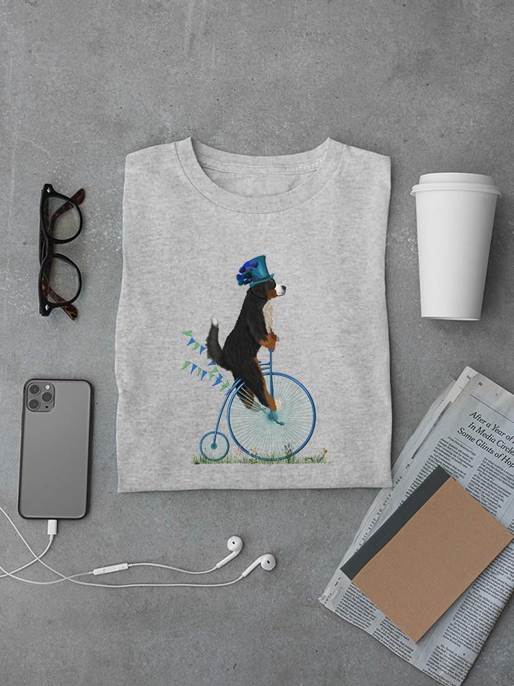 Bernese On Penny Farthing T-shirt -Fab Funky Designs