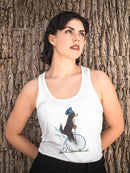 Bernese On Penny Farthing. Racerback Tank -Fab Funky Designs
