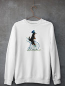 Bernese On Penny Farthing. Sweatshirt -Fab Funky Designs