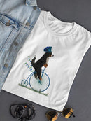 Bernese On Penny Farthing T-shirt -Fab Funky Designs