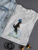 Bernese On Penny Farthing T-shirt -Fab Funky Designs