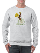 Beagle On Penny Farthing. Sweatshirt -Fab Funky Designs