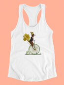 Beagle On Penny Farthing. Racerback Tank -Fab Funky Designs