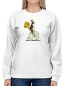 Beagle On Penny Farthing. Sweatshirt -Fab Funky Designs