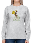 Beagle On Penny Farthing. Sweatshirt -Fab Funky Designs