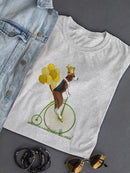 Beagle On Penny Farthing T-shirt -Fab Funky Designs