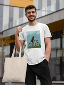 Black Labrador On A Bicycle T-shirt -Fab Funky Designs