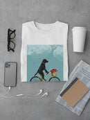 Black Labrador On A Bicycle T-shirt -Fab Funky Designs