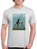 Black Labrador On A Bicycle T-shirt -Fab Funky Designs