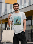 Black Labrador On A Bicycle T-shirt -Fab Funky Designs