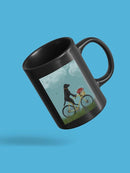 Black Labrador On A Bicycle Mug -Fab Funky Designs