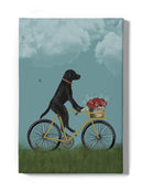 Black Labrador On A Bicycle Wall Art -Fab Funky Designs