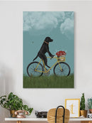 Black Labrador On A Bicycle Wall Art -Fab Funky Designs