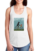 Black Labrador On A Bicycle T-shirt -Fab Funky Designs