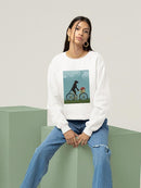 Black Labrador On A Bicycle Sweatshirt -Fab Funky Designs