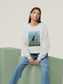 Black Labrador On A Bicycle Sweatshirt -Fab Funky Designs