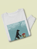 Black Labrador On A Bicycle Sweatshirt -Fab Funky Designs