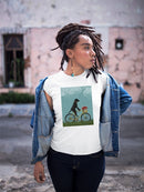 Black Labrador On A Bicycle T-shirt -Fab Funky Designs