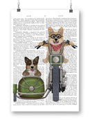 Corgi Chopper And Sidecar Wall Art -Fab Funky Designs