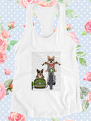 Corgi Chopper And Sidecar T-shirt -Fab Funky Designs