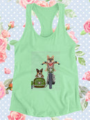 Corgi Chopper And Sidecar T-shirt -Fab Funky Designs