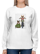Corgi Chopper And Sidecar Sweatshirt -Fab Funky Designs