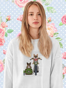 Corgi Chopper And Sidecar Sweatshirt -Fab Funky Designs
