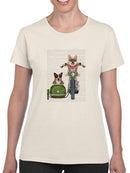 Corgi Chopper And Sidecar T-shirt -Fab Funky Designs