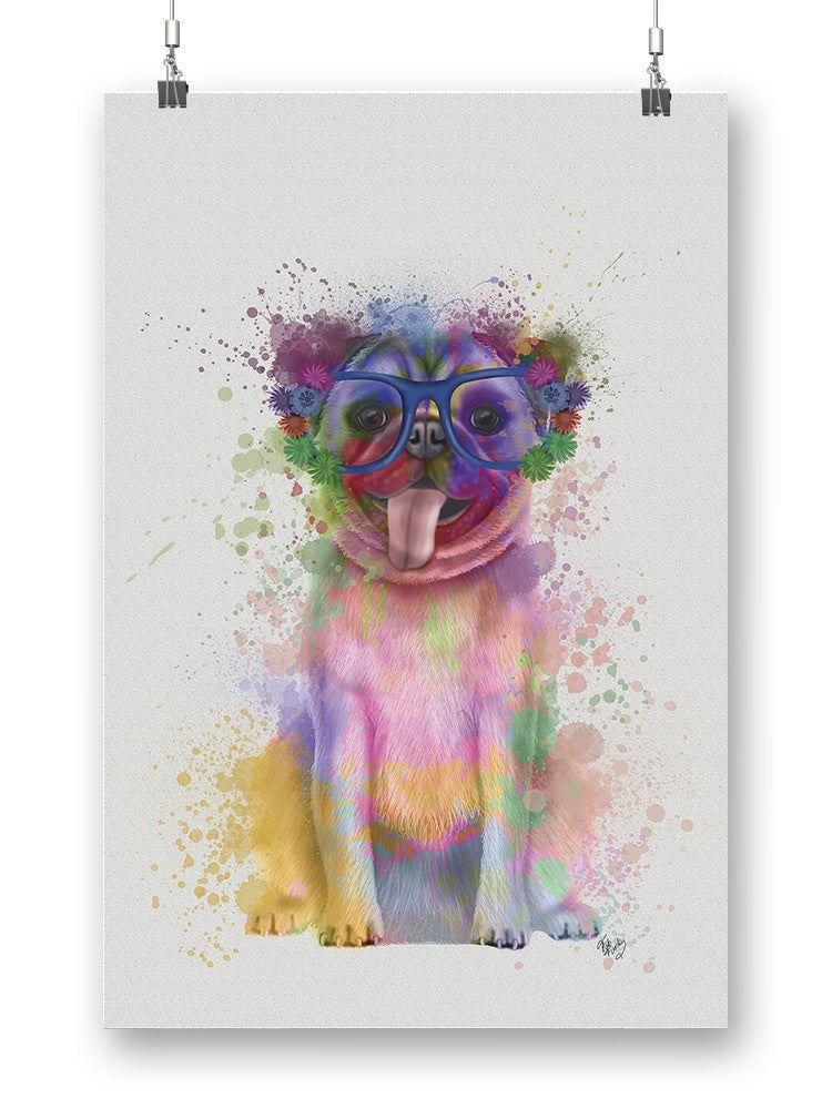 Colorful Pug Splash Art Wall Art -Fab Funky Designs