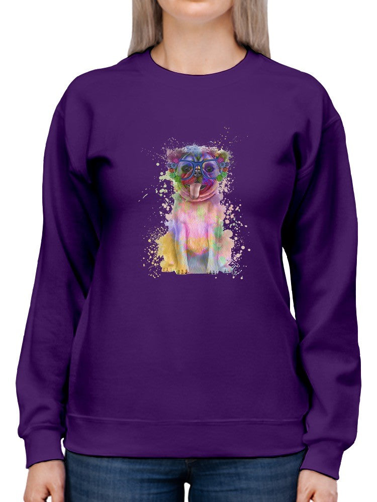 Colorful Pug Splash Art Sweatshirt -Fab Funky Designs