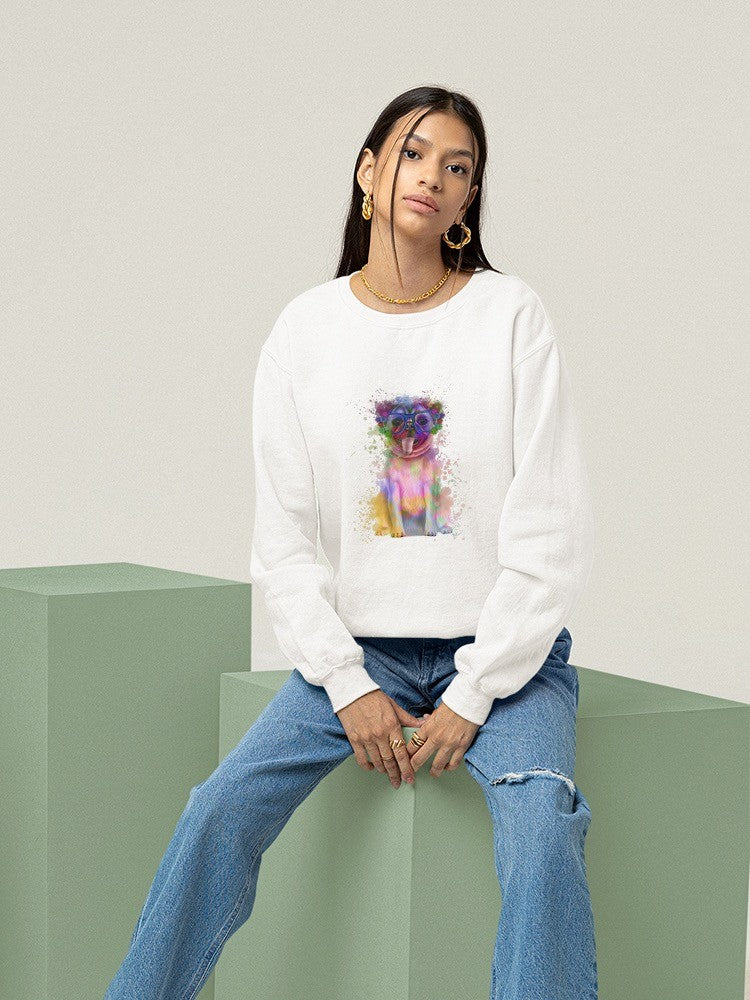 Colorful Pug Splash Art Sweatshirt -Fab Funky Designs