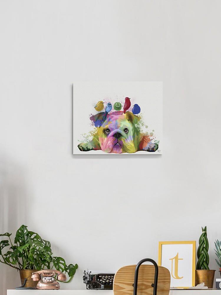 English Bulldog W Birds Wall Art -Fab Funky Designs