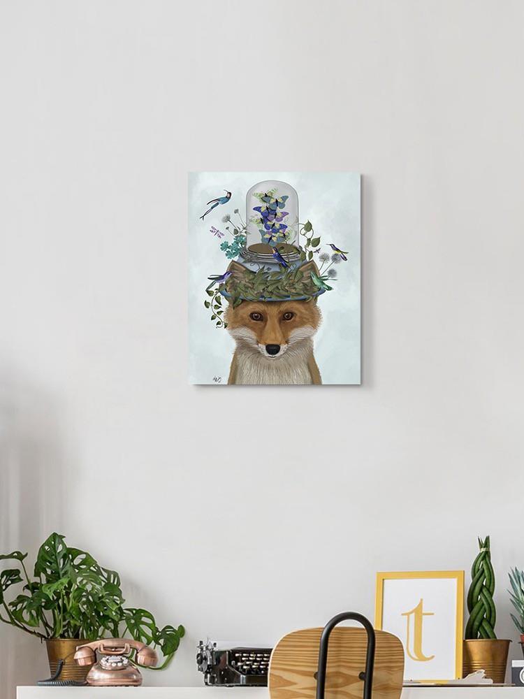 Fox With Butterfly Bell Jar Wall Art -Fab Funky Designs