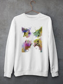Rainbow Splash Ostriches Sweatshirt -Fab Funky Designs