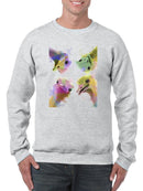 Rainbow Splash Ostriches Sweatshirt -Fab Funky Designs