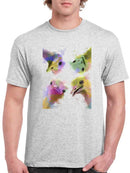 Rainbow Splash Ostriches T-shirt -Fab Funky Designs