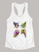 Rainbow Splash Ostriches T-shirt -Fab Funky Designs