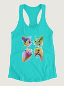 Rainbow Splash Ostriches T-shirt -Fab Funky Designs