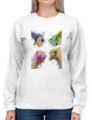 Rainbow Splash Ostriches Sweatshirt -Fab Funky Designs