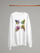 Rainbow Splash Ostriches Sweatshirt -Fab Funky Designs