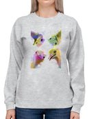 Rainbow Splash Ostriches Sweatshirt -Fab Funky Designs