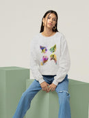 Rainbow Splash Ostriches Sweatshirt -Fab Funky Designs