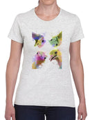 Rainbow Splash Ostriches T-shirt -Fab Funky Designs