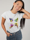 Rainbow Splash Ostriches T-shirt -Fab Funky Designs